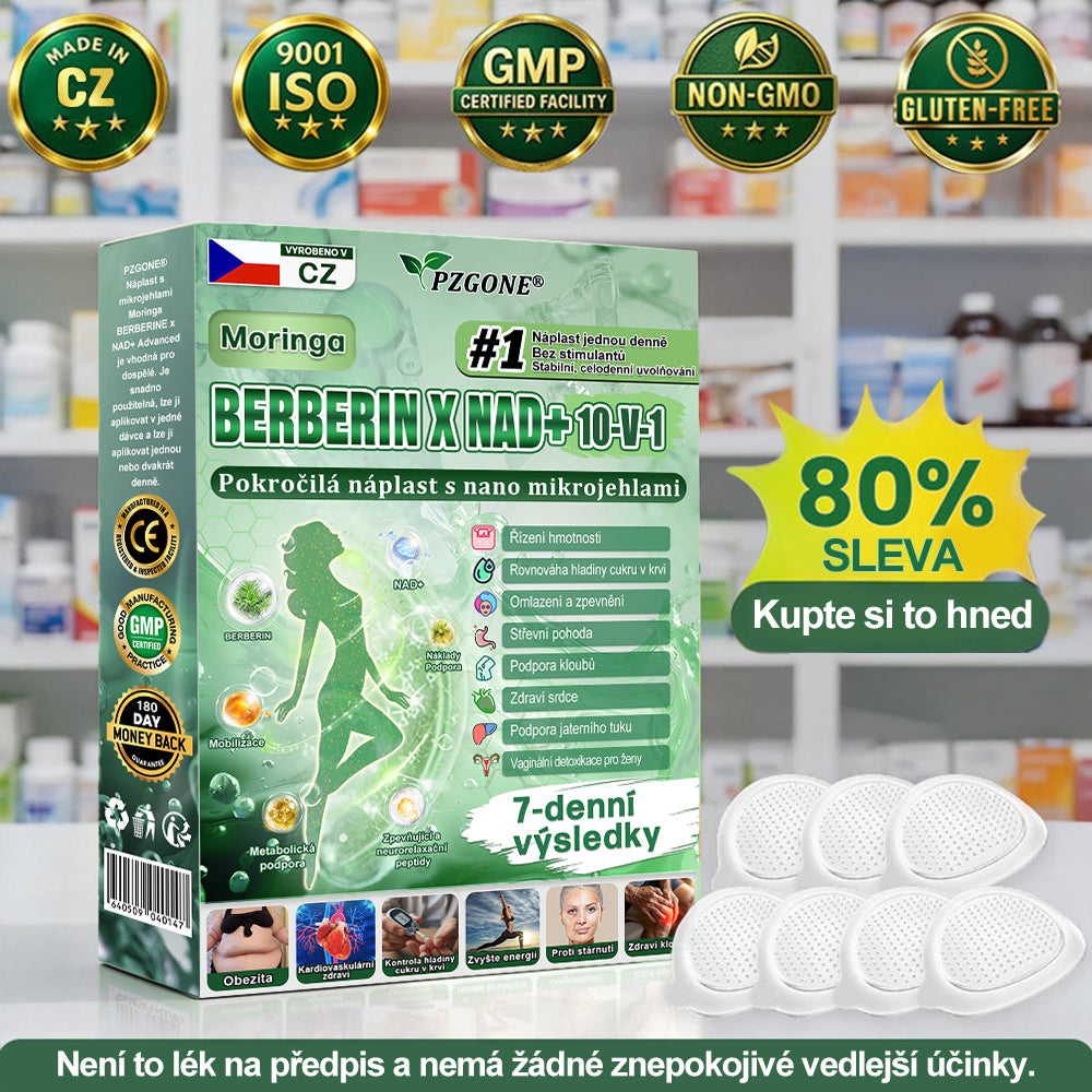 🧑‍⚕️ Oficiální obchod | 💯 PZGONE® Moringa·Berberine×NAD+ 10v1 Náplast (Okamžitý účinek, 7 dní viditelná transformace)✅ Řešení pro: Obezita, ochablá pokožka, diabetes, spánková apnoe, kloubní potíže.