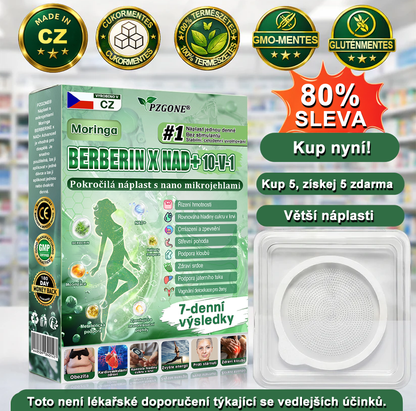🇨🇿 Oficiální obchod | 💯 PZGONE® Moringa·Berberine×NAD+ 10v1 Náplast (Okamžitý účinek, 7 dní viditelná transformace)✅ Řešení pro: Obezita, ochablá pokožka, diabetes, spánková apnoe, kloubní potíže.